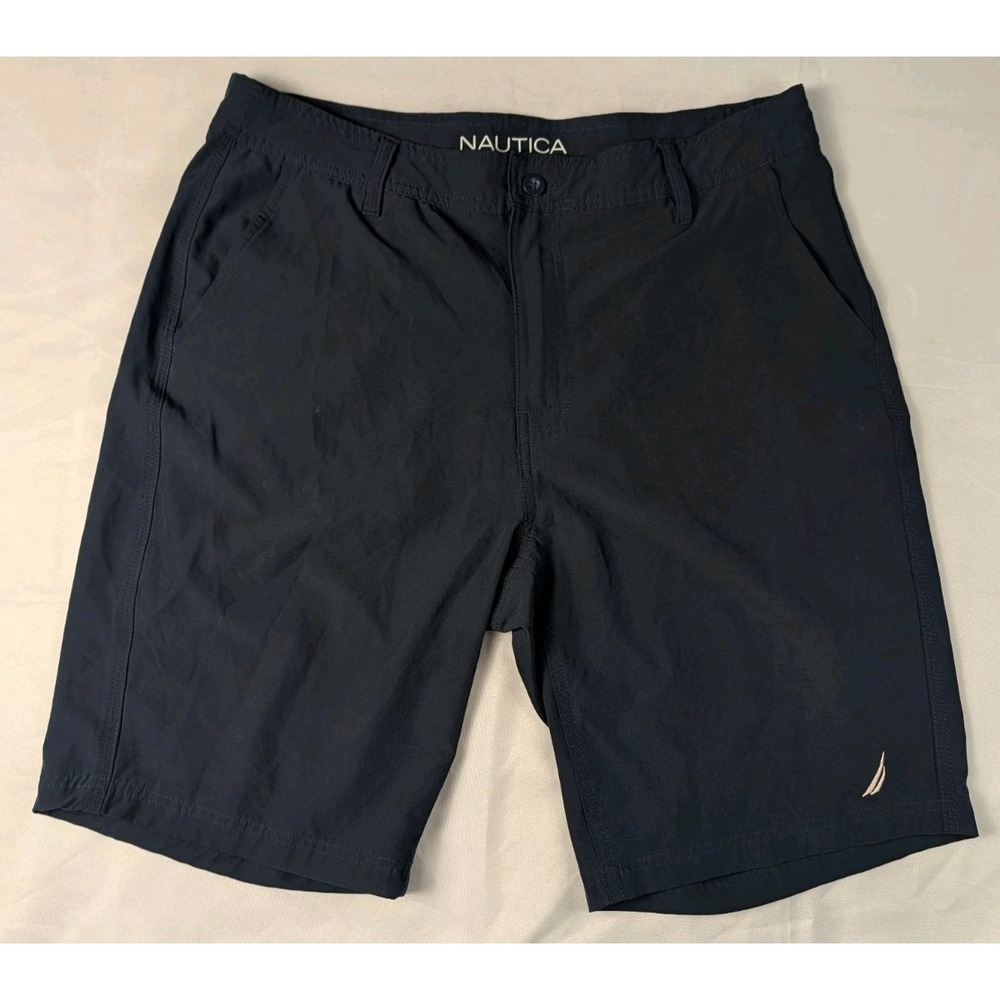 Nautica Men's Performance Golf Shorts Navy Blue Stretch Size 34W Lightweight